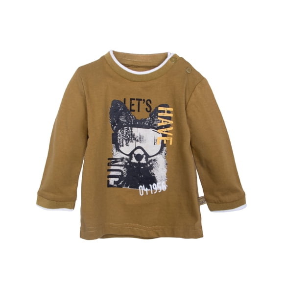 Polera Bebé Niño Manga Larga Estampado Zorro Verde