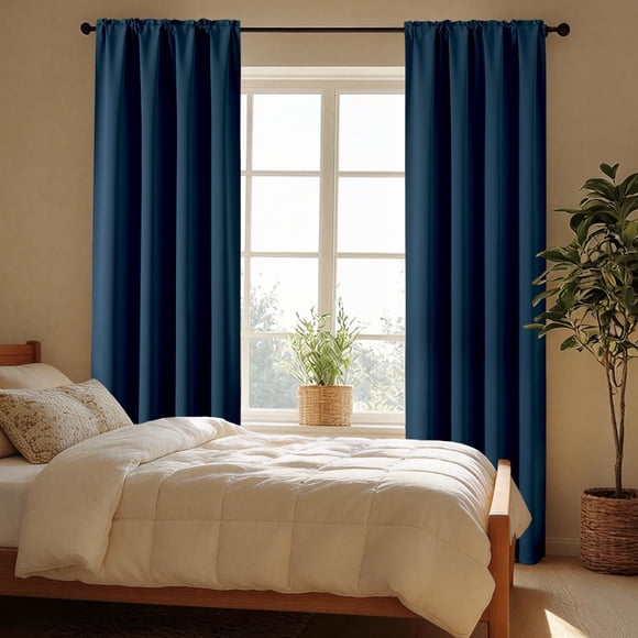 Cortinas CUCRAF azul marino 213 cm opacas - juego de 2 paneles