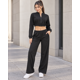 thumbnail image 1 of Conjunto Deportivo Mujer Chaqueta Crop Cierre Y Pantalón Palazzo, 1 of 5
