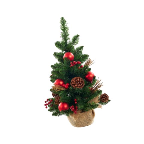 Magideal - Mini De Navidad Decorativo Con Bayas, Piñas Y Bolas Para Decoración Del Hogar, Pequeño De Navidad Artificial Para Fiestas Al Aire Libre 15Cm X 15Cm X 45Cm