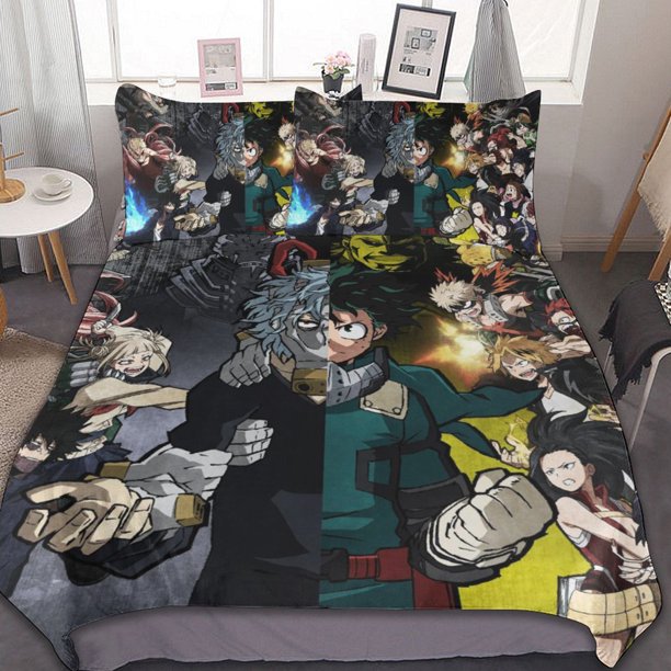 My Hero Academia Duvet Cover Set 3-Piece Bedding Set Soft Warm And Comfortable Soft Bed Set for Bedroom All Season