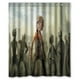 thumbnail image 1 of Cortina de ducha de The Walking Dead Molly Zombies, juego de cortina de baño con ganchos, tamaño 60 x 72 pulgadas, 1 of 3