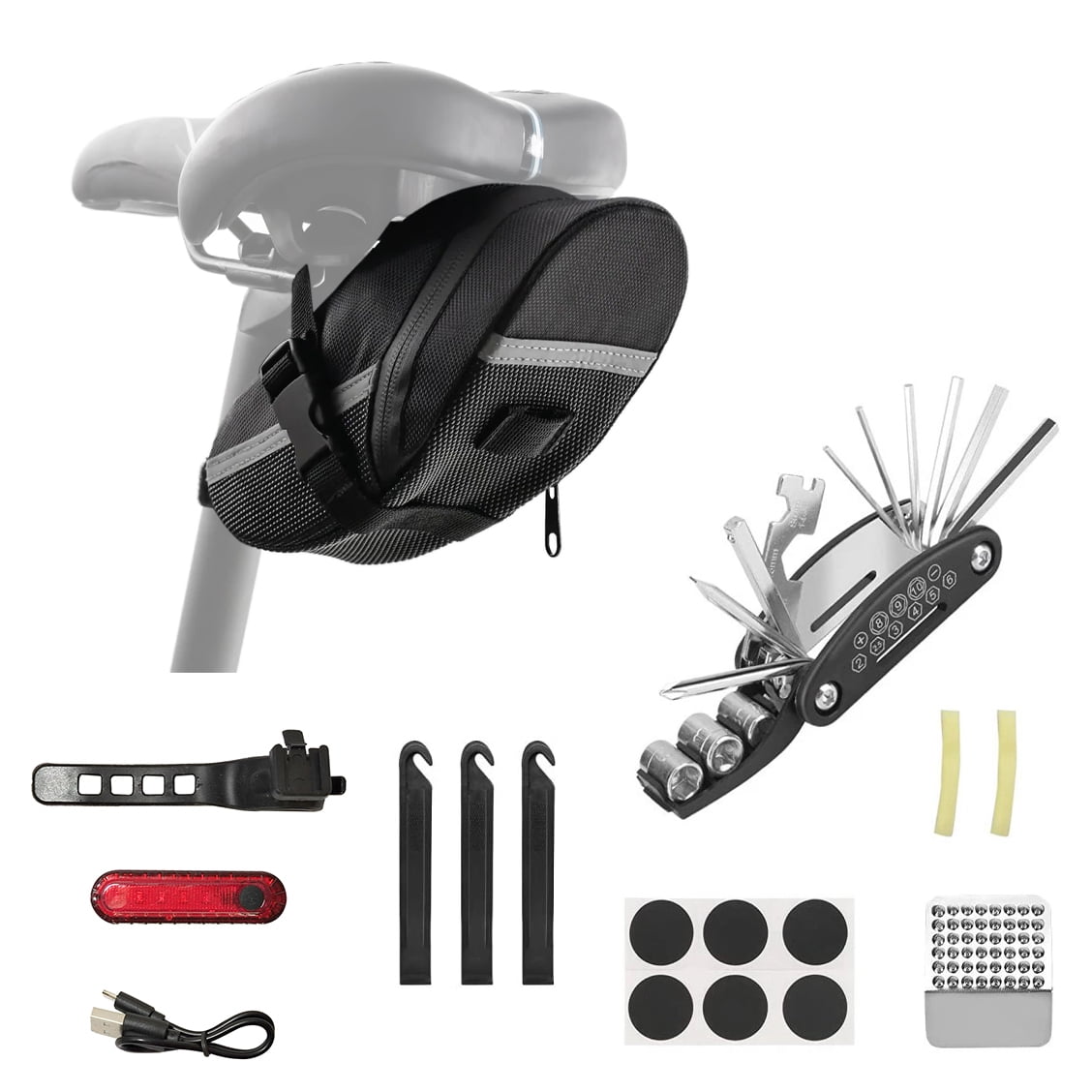 Frc - Bolso Sillín + Kit De Herramientas Para Bicicleta