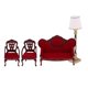 thumbnail image 4 of Retro 1/12 Casa De Mu?ecas Muebles Sofá Silla Lámpara De Pie Juego De Luces Decoración, 4 of 5