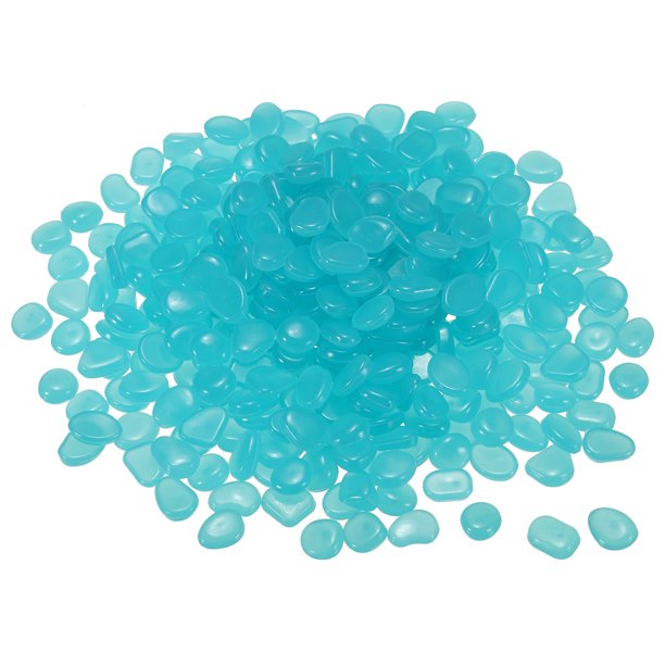 Uxcell 200Pack Piedras Brillantes 8-11mm Decoración Guijarros Piedras Luminiscentes Decoración Azul
