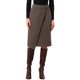 thumbnail image 1 of INSPIRE CHIC Falda de trabajo asimétrica para mujeres de cintura alta, falda midi de oficina, L marrón, 1 of 6