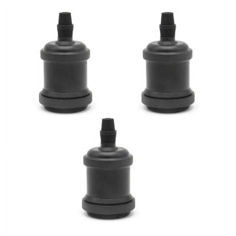 Hb Led - Pack 3 Soquetes E-27 Retro Negro Vintage