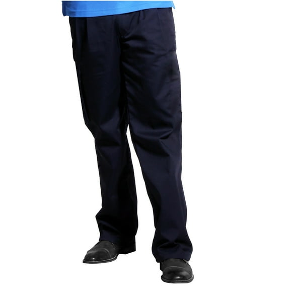 Pantalón Gabardina Hombre Pinzado Azul Marino