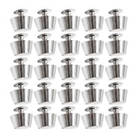 Magideal - 25 Remaches De 12 Mm Con Tapón De Rosca, Remaches De Cabeza De Clavo Hechos De Aleación, Remaches De Cabeza Plana Resistentes Para Bolsos, Proyectos D Plata