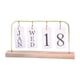 thumbnail image 1 of Calendario Plegable De Madera Con Visualización De Mes Y Día, Calendario De Escritorio De Pie Para Decoración De Habitaciones, Dorado, 1 of 5