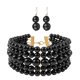 thumbnail image 1 of Gargantilla De Perlas Y Pendientes Para Mujer Conjunto De Bisutería Negro, 1 of 5
