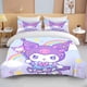 thumbnail image 1 of Kawaii Sanrio Kuromi Printed Bedding Set Cartoon Anime Duvet Cover Comforter Pillowcase Boys Girls Children Adults King Bed Sheets, 1 of 5