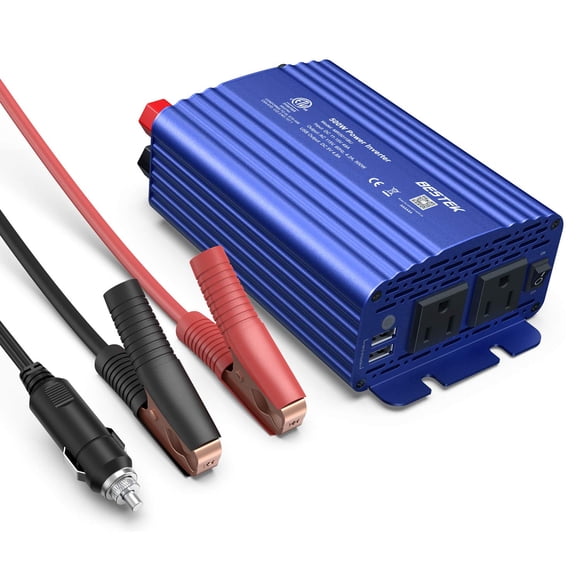 Inversor de corriente BESTEK 500W 12V a 110V con 2 puertos USB