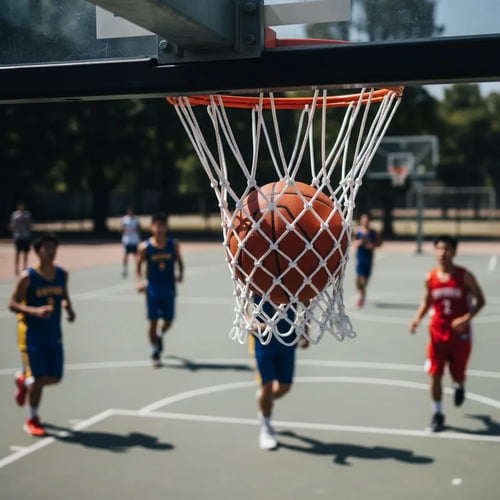 Red De Basquetbol 5mm Blanca Red Basket 2 Unidades Par