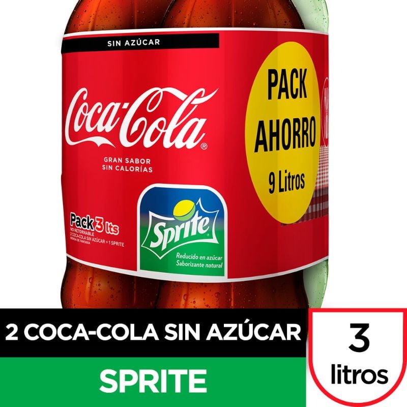 Bebida Limón Y Cola Sin Azúcar Pack 3 Botella 3 L Coca-Cola