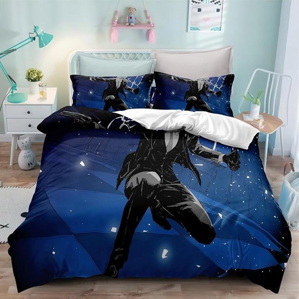 Duvet Cover 3D Anime S-PY Cartoons Family Bedding for All Season Microfiber Comforter Cover Set with Pillowcase