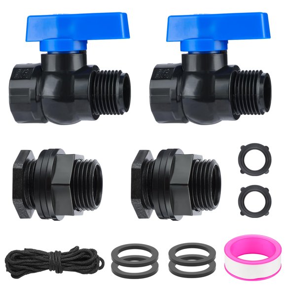 Kit de Grifos para Barril de Lluvia de PVC VYH 3/4" GHT 2 Piezas