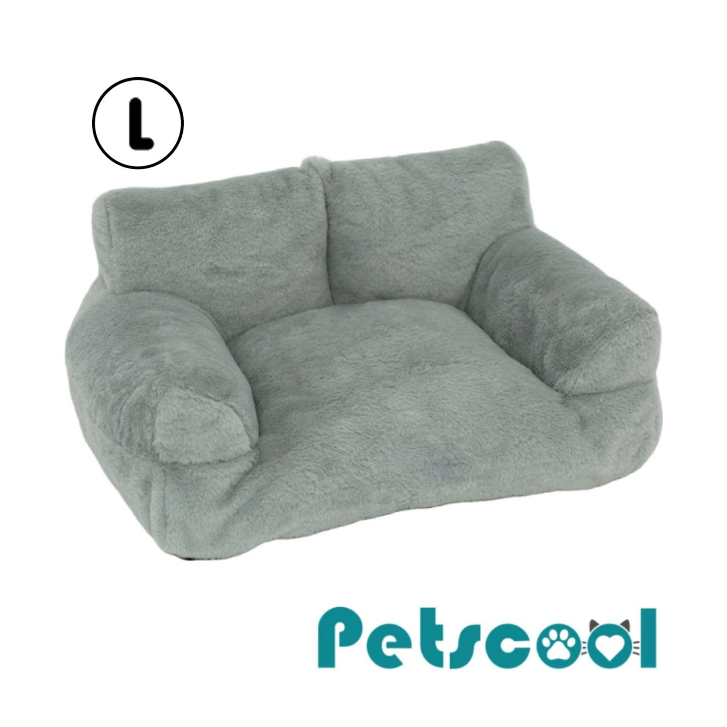 Cama Sofá Relajante Mascotas Petscool L Gris Lavable Y Ortopédica
