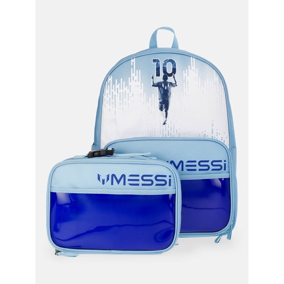 Mochila Messi MES26281 de 16,5 pulgadas y 42 cm con lonchera escolar, 2 piezas