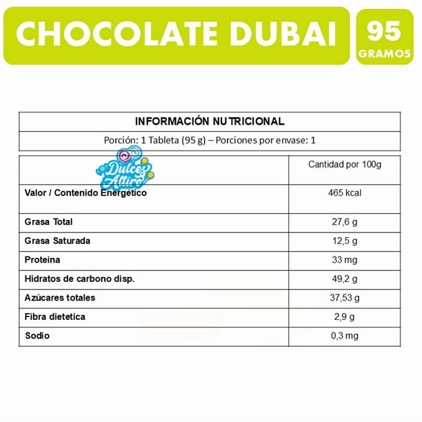 Chocolate Dubái - Barra De Chocolate Viral De Pistacho (95g) | Lider