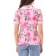 thumbnail image 3 of INSPIRE CHIC Camisa Floral Chic de Mujer Manga Corta Encaje Cuello Peter Pan Botón Frontal Blusa Rosa Brillante M, 3 of 6