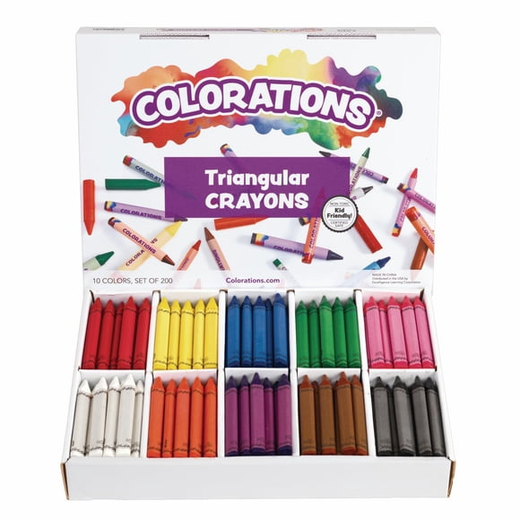 Crayones Colorations 200 piezas 16 colores triangulares