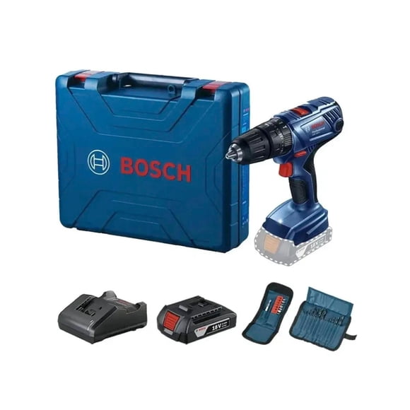 Taladro Percutor Inal. Bosch GSB 180-LI, 1 Bat + 23 Acces