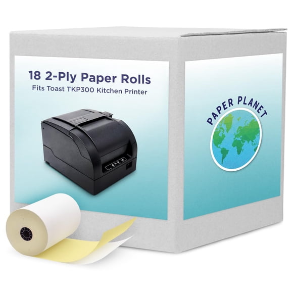PaperPlanet 18 Rollos de Papel Carbónico Sin Carbón de 2 Capas TKP300