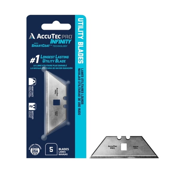 Cuchillas de uso general AccuTec Pro Infinity 0,025" de grosor 2 muescas