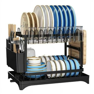 Wakeshome - Escurridor De Platos 2 Niveles Secaplatos Multifuncional