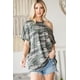 thumbnail image 1 of CCWHOLESALESCLOTHINGS Top con Estampado de Camuflaje, Cuello Asimétrico y Ribete en Contraste, Talla Mediana para Mujer, 1 of 5