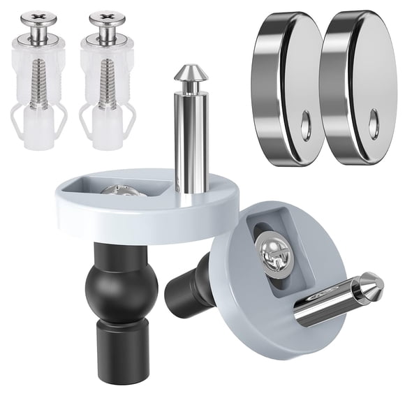 Kit de pernos para bisagras de asiento de inodoro de liberación rápida, fijación superior, 2 piezas
