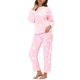thumbnail image 4 of INSPIRE CHIC Conjunto de Pijamas de Felpa de Franela Cálida con Tops de Corazón y Estrella para Mujer con Pantalones L Rosa, 4 of 4
