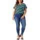 thumbnail image 2 of Agnes Orinda Blusas de Talla Grande para Mujeres Estampado Floral Manga Corta Cuello Redondo Camiseta Básica Casual Suelta 3X Azul, 2 of 6