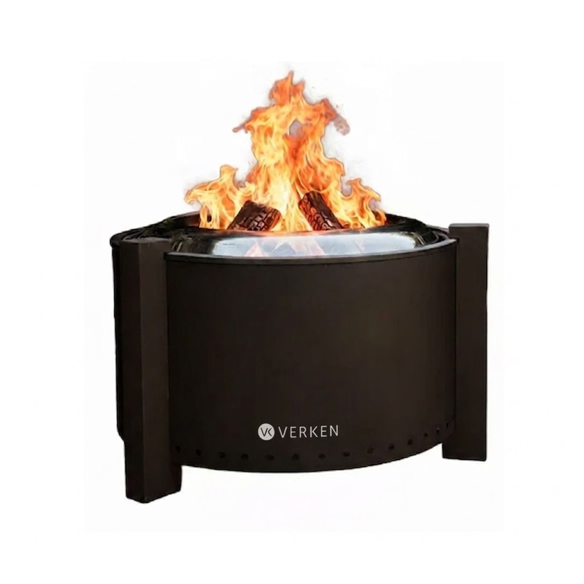 Verken - Brasero Sin Humo Brann Pro Circular Xl Negro Mate Hierro