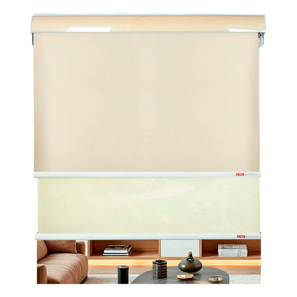 Cortina Roller Blackout Doble Visillo Cenefa Beiti 100x200
