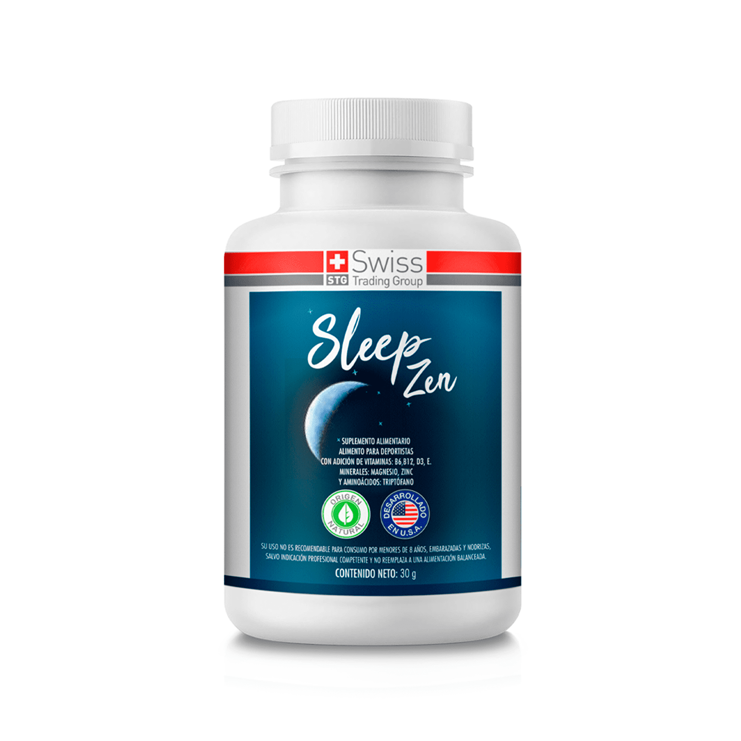 Swiss Nature Labs - Suplemento Alimenticio Sleep Zen Con Magnesio Vitaminas B6 Y B12 Contra El Insomio 60 Caps