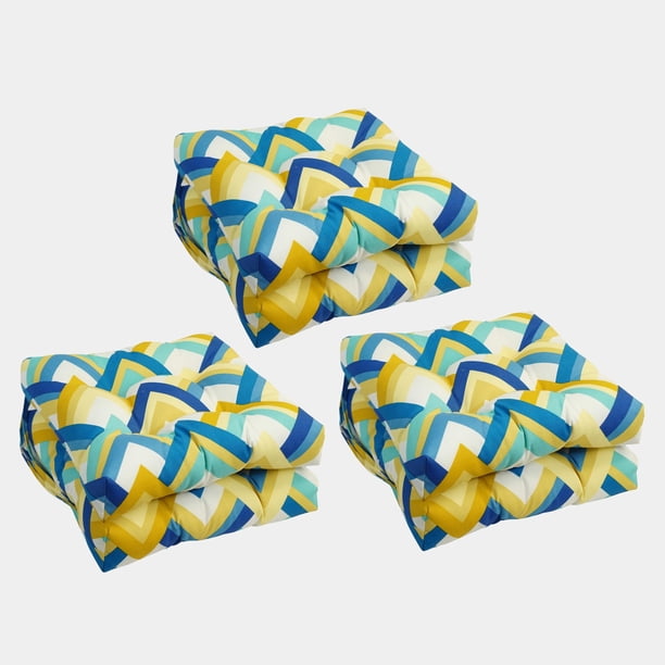 Cojín para silla Blazing Needles, cuadrado, con mechones, para exteriores, 16 x 16 cm