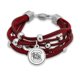 thumbnail image 1 of Pulsera FTH 19 cm de cuero con cuentas plateadas Gamecocks, 1 of 1