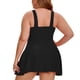 thumbnail image 5 of Agnes Orinda Traje de Baño para Mujer Talla Grande Vestido de Baño Push Up con Fruncido Control de Abdomen Traje de Baño de Verano para Vacaciones en la Playa L Negro, 5 of 9