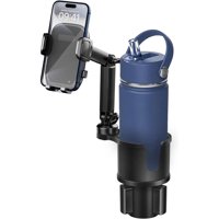 Genérico - Soporte Universal Para Teléfono Con Base Expandible - 2 En 1 Soporte Giratorio Manos Libres Para Teléfono Móvil Con Brazo Largo Y Expansor De Portavasos-Negro