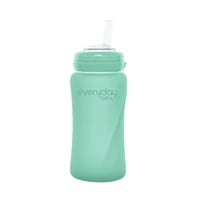 Everyday Baby - Mamadera De Vidrio Con Bombilla 240 Ml Verde