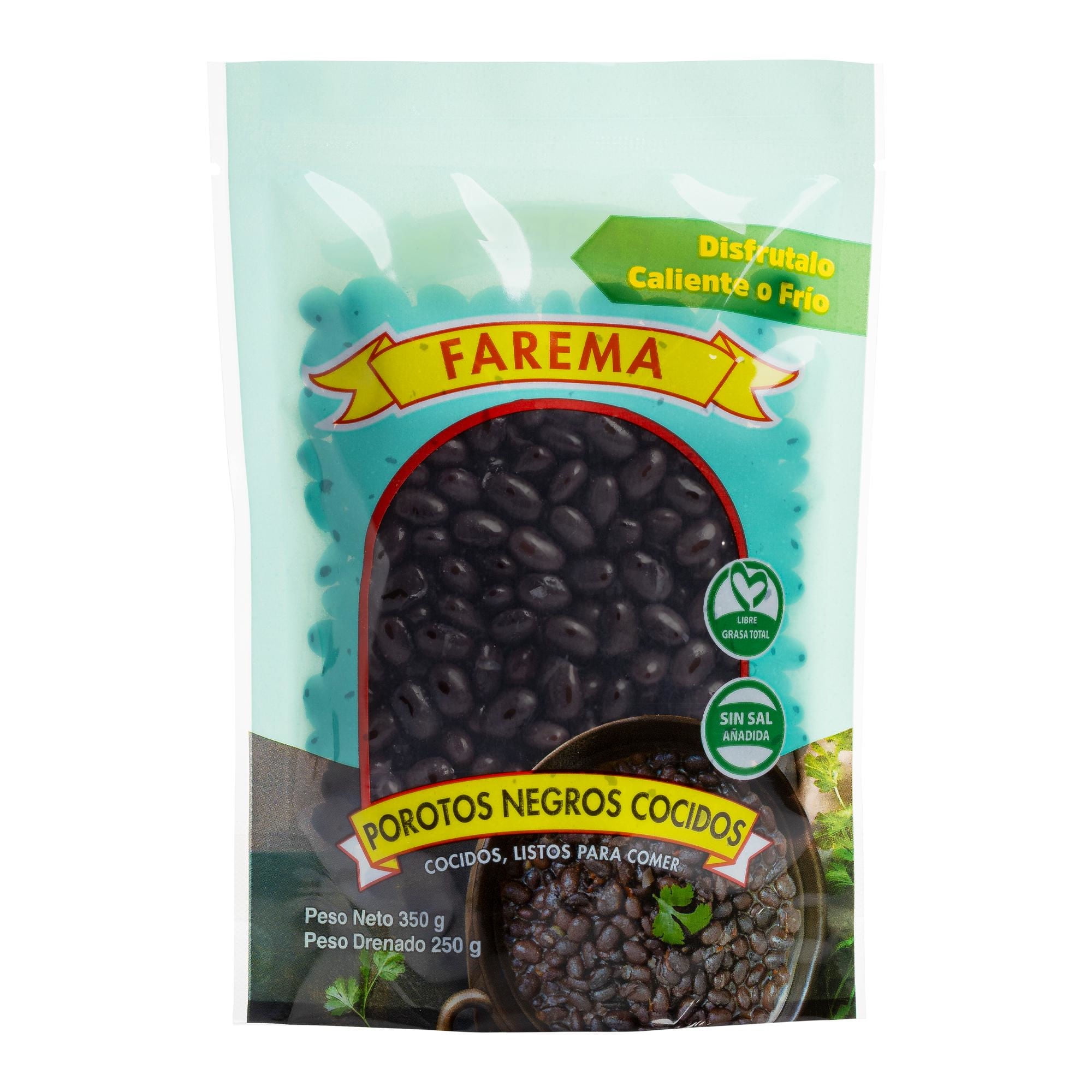 Porotos Negros Cocidos Envasados 250 g Farema