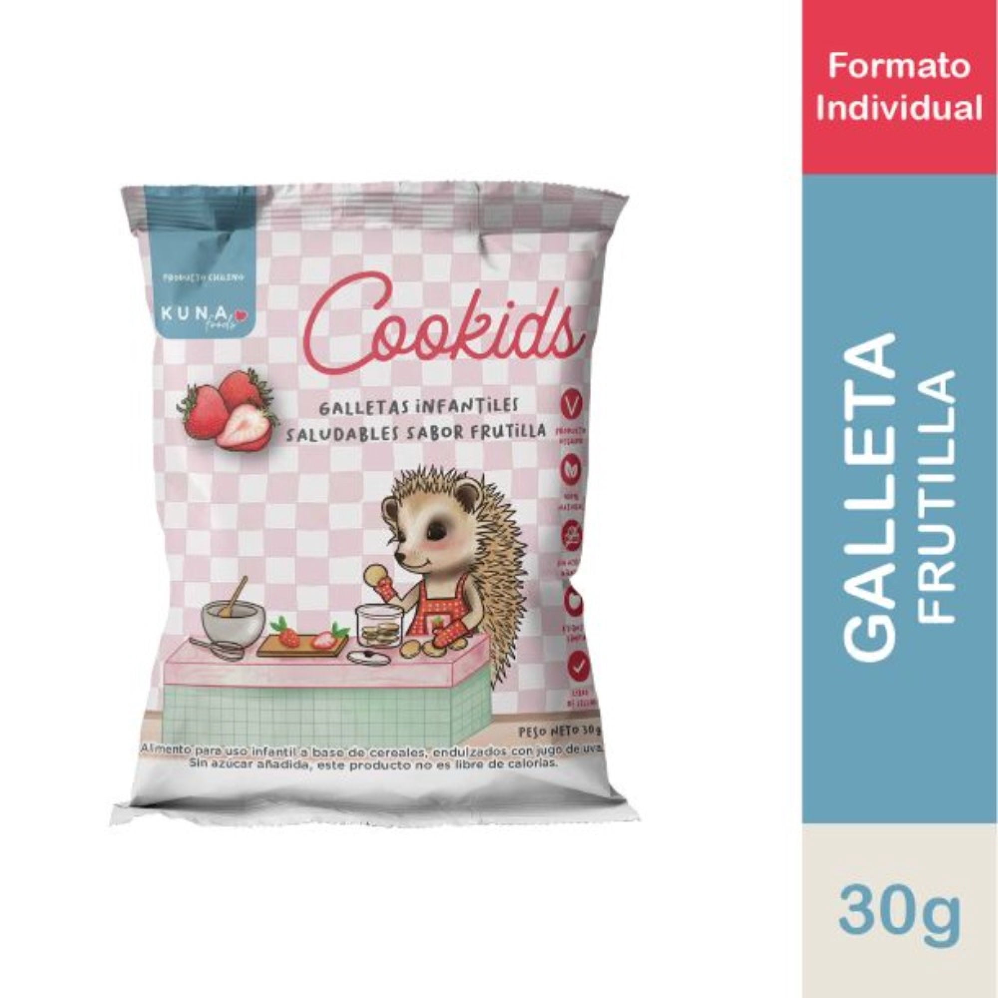 Galletas Saludables Sabor Frutilla, 30 g
