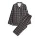 thumbnail image 1 of Conjuntos de pijama para hombre, ropa de casa informal con estampado a cuadros, camisetas de manga larga, pantalones con cuello vuelto, pijamas de noche, regalos para hombres, 1 of 5