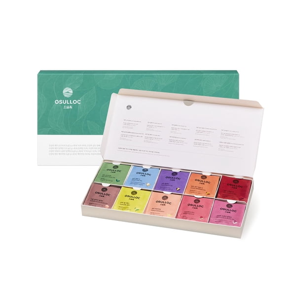 Set de té OSULLOC Premium, 40 unidades, 10 sabores, caja de regalo