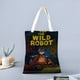 thumbnail image 2 of The Wild Robot Bolso de tela con estampado de lienzo para mujer, bolsa de compras reutilizable y estética, con cremallera interior, regalo para mujer,38*45cm., 2 of 6