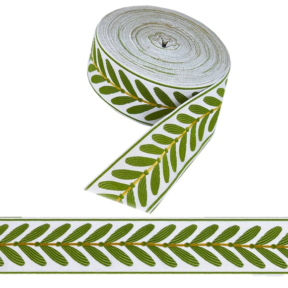 Cinta Jacquard TTFdacai 10 m x 6 cm con Patrón de Hojas
