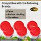 thumbnail image 4 of Tapas de repuesto para almacenamiento de alimentos Rivel Klareware, 2 tazas/470 ml, rojas, 4 of 7