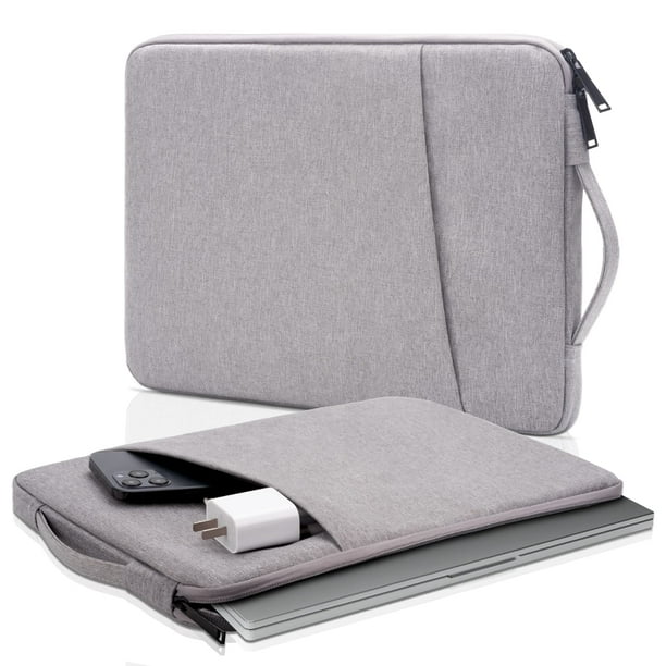 Premium Laptop Sleeve Bag - Compatible with 13-16 Inch MacBooks, Mac Pro M1, Surface, Lenovo, Dell, HP - Polyester Case with Pocket - Black